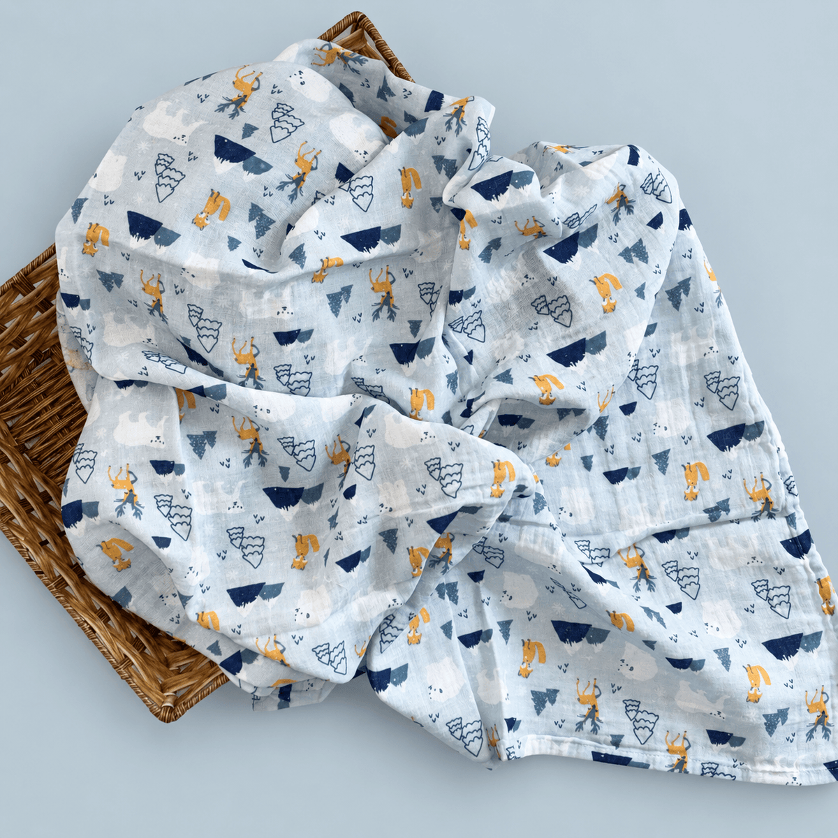 Muslin Cotton Baby Swaddles in 2 layered( 110*110 cms)