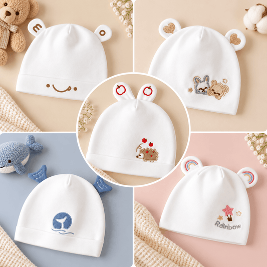 Embroidered Cotton Newborn Cap