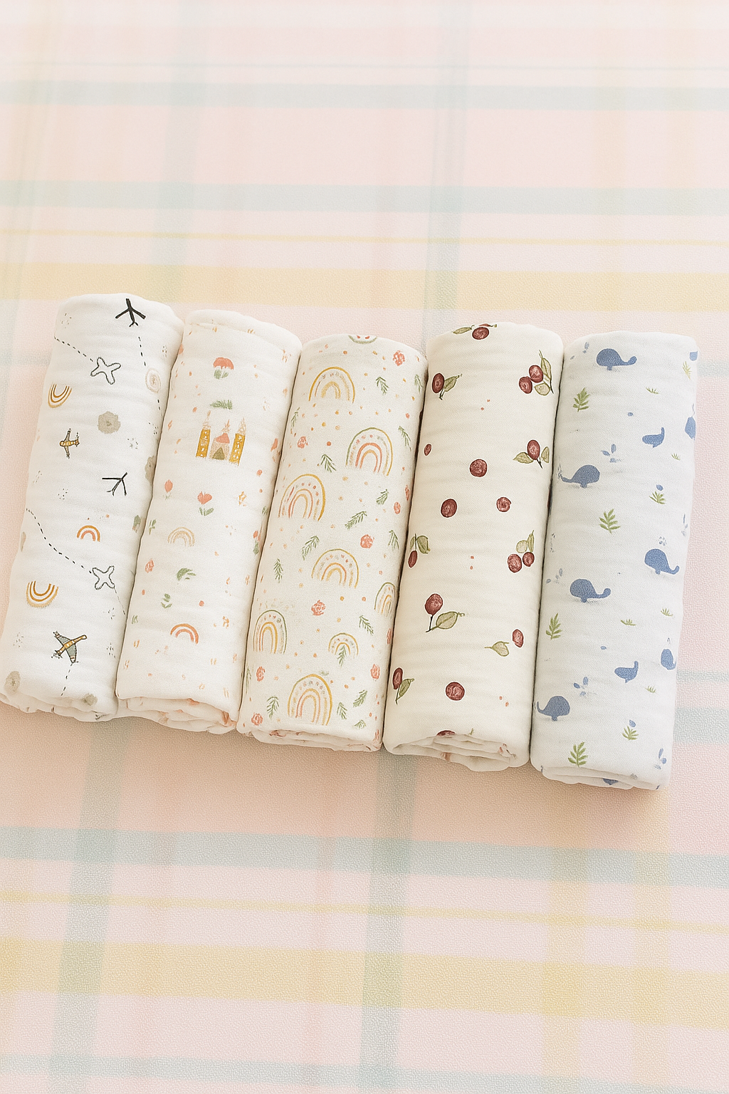 Baby Bath Towels in 2 layered Muslin Cotton (50*90 cms)