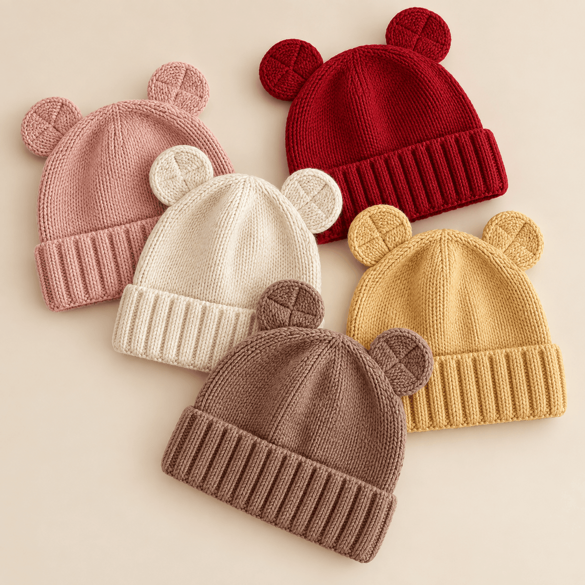 Knitted Baby Bear Ear Beanie | Cute Winter Hat for Babies 6–24M
