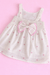 Off White Frock with Pink  Bow