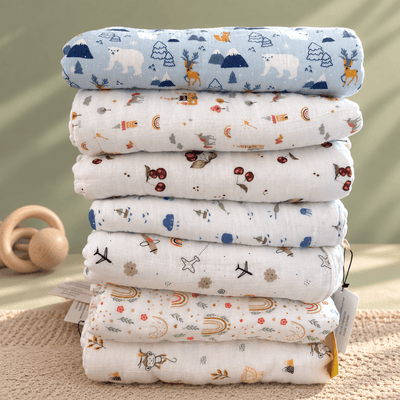 Muslin Cotton Baby Blankets in 6 layered & 8 layered thickness