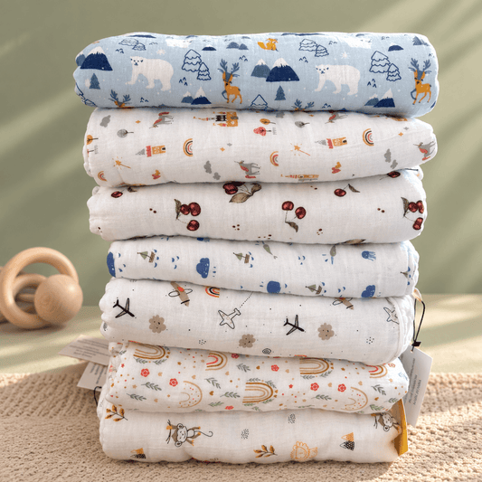 Muslin Cotton Baby Blankets in 6 layered & 8 layered thickness