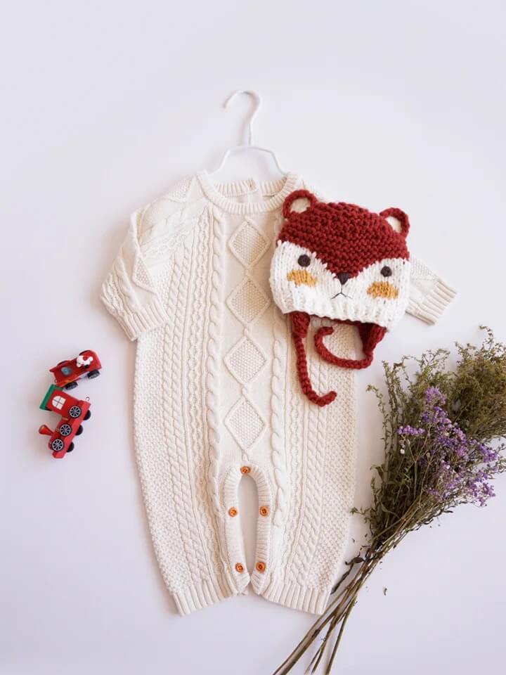 baby COTTON KNITTED ROMPERS