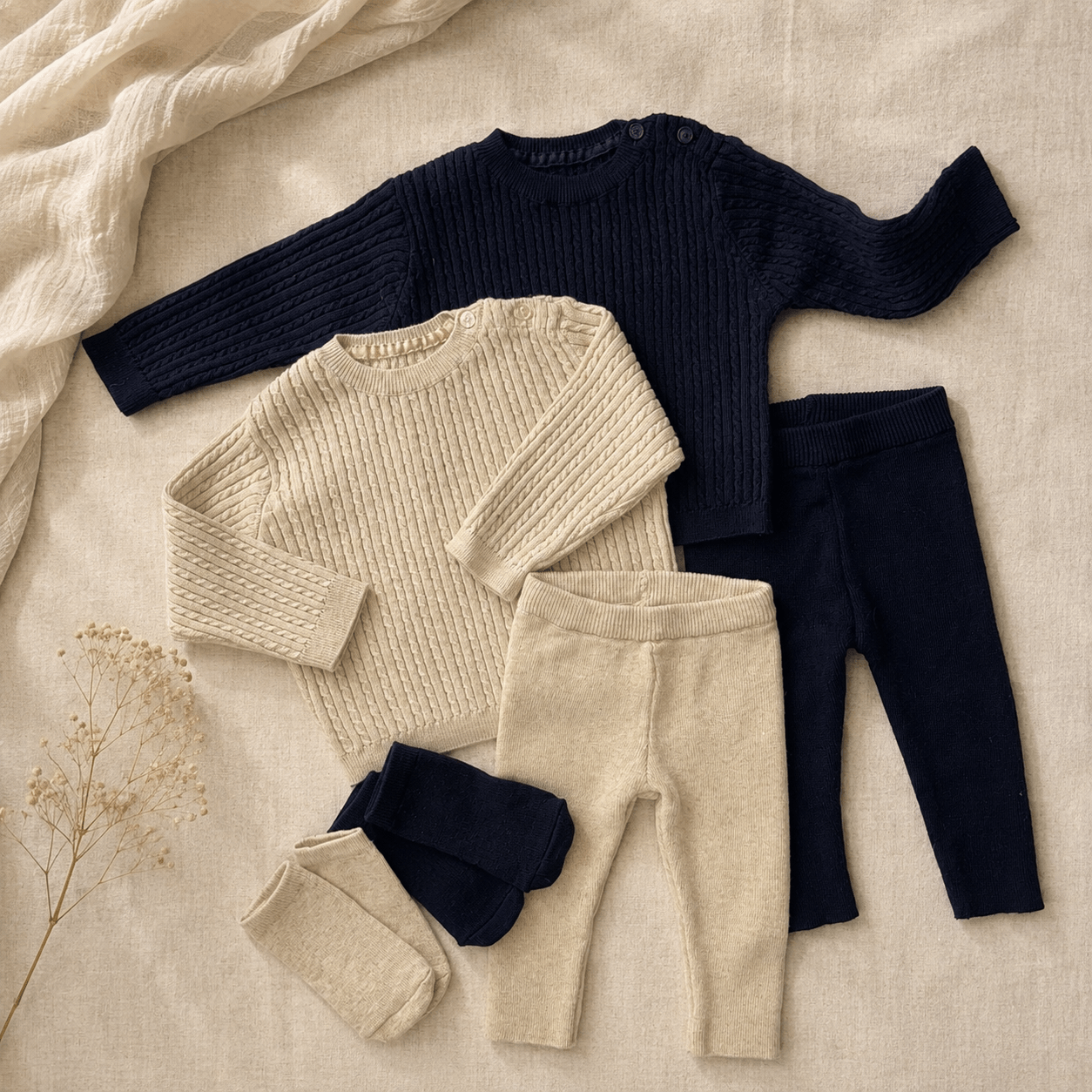 Knitted sweater pant set