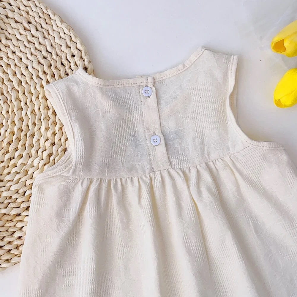 Embroidered Sleeveless Cotton Frocks