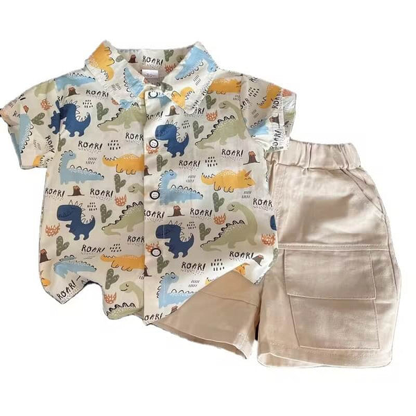 Short Bébé Garçon 100% Coton - Imprimé Dinosaure - Taille 18-24 Mois - Confortable Et Léger