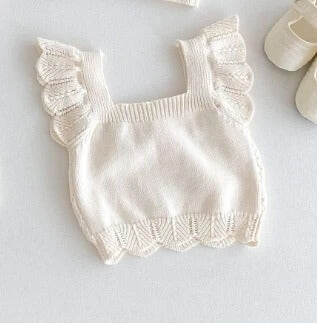 Cream Knitted Crop Top