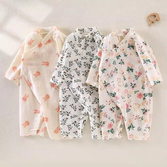 Muslin Cotton Kimono Romper & Pyjamas for Babies | 0–24M