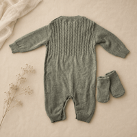 Cotton Knitted Full Length Rompers with Socks