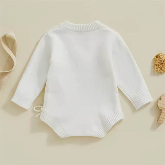 Hello World Full Sleeve Newborn Knitted Romper