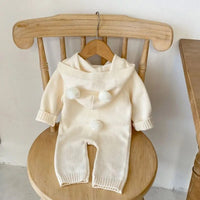 Full length Cotton Knitted Hoodie Romper