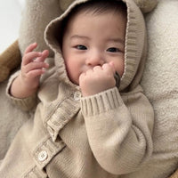 Cotton Knitted Hoodie Romper