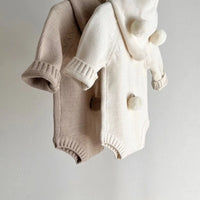 Cotton Knitted Hoodie Romper