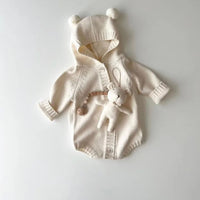 Cotton Knitted Hoodie Romper
