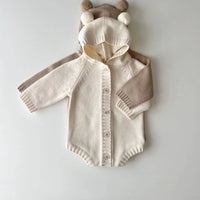 Cotton Knitted Hoodie Romper