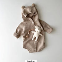Cotton Knitted Hoodie Romper