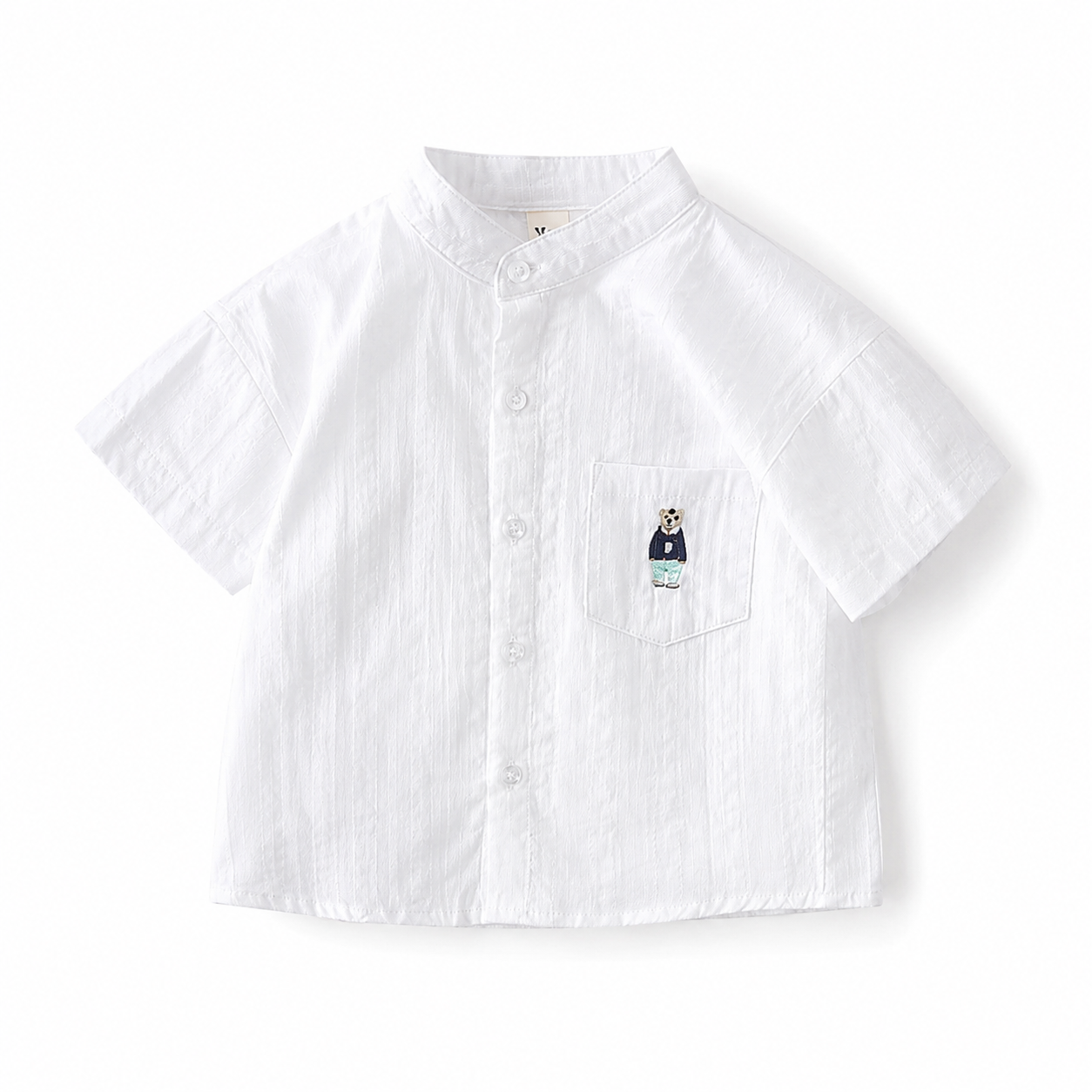 Cotton Shirt in White & Blue