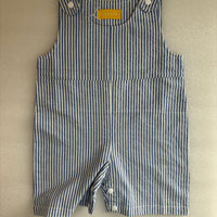 White & Blue Striped Sleeveless Jumpsuit