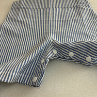 White & Blue Striped Sleeveless Jumpsuit