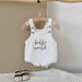 Hello World Newborn Knitted Romper | Cotton Baby Outfit