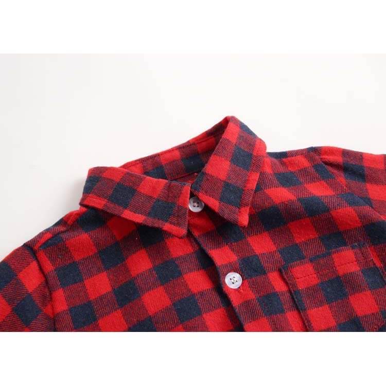 FULL SLEEVED CHECKED BABY BOY SHIRT ROMPER