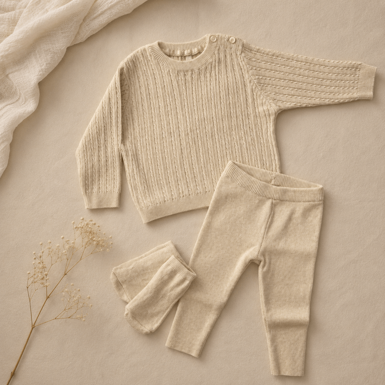 Knitted sweater pant set
