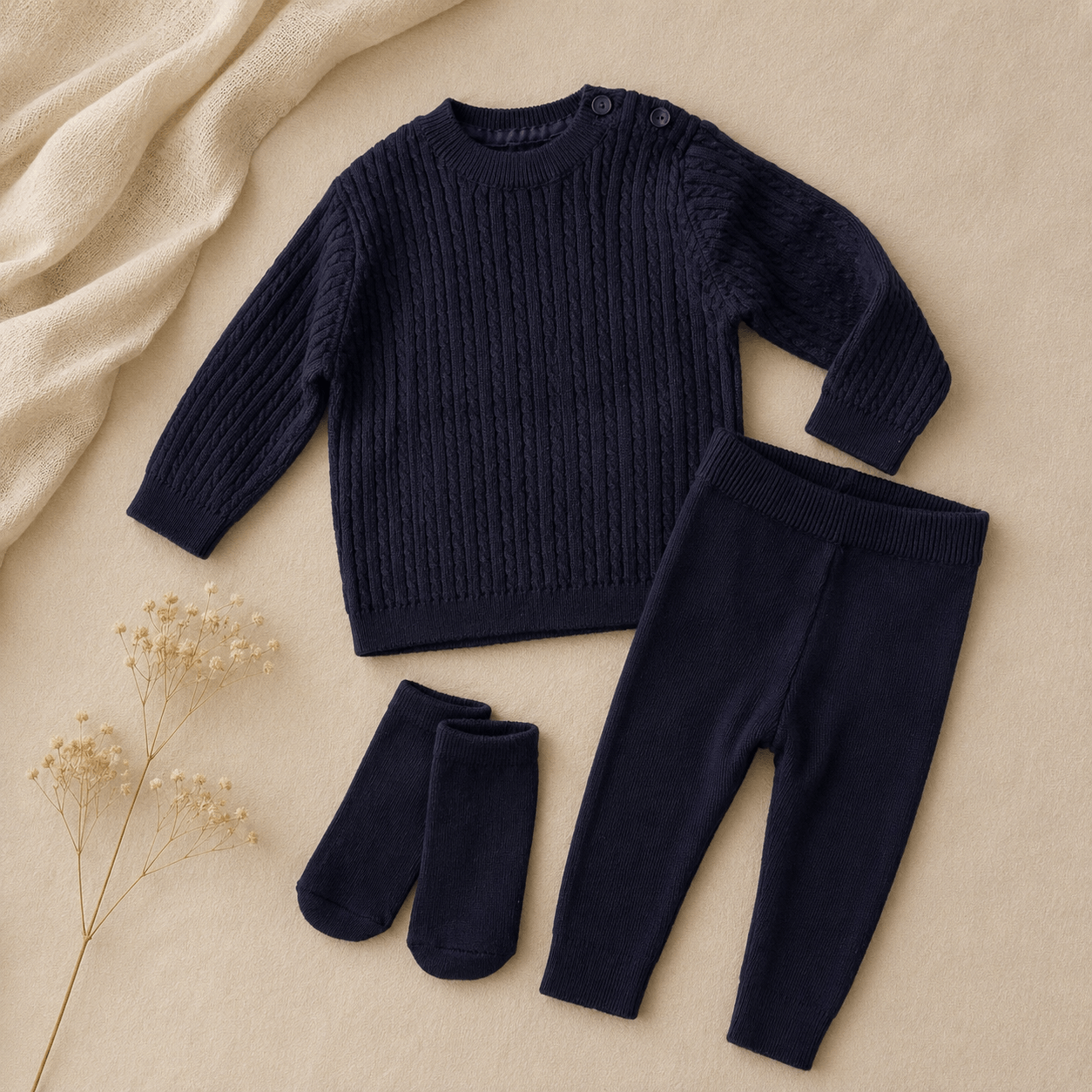 Knitted sweater pant set