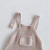 Beige Full Length Knitted Dungaree Romper