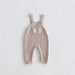 Beige Full Length Knitted Dungaree Romper