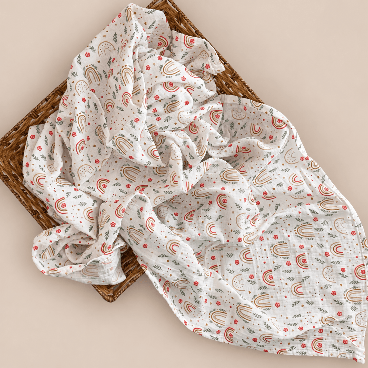 Muslin Cotton Baby Swaddles in 2 layered( 110*110 cms)