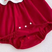 Cotton Baby Girl Romper-Red