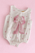 Off White Romper with Pink Organza Bow