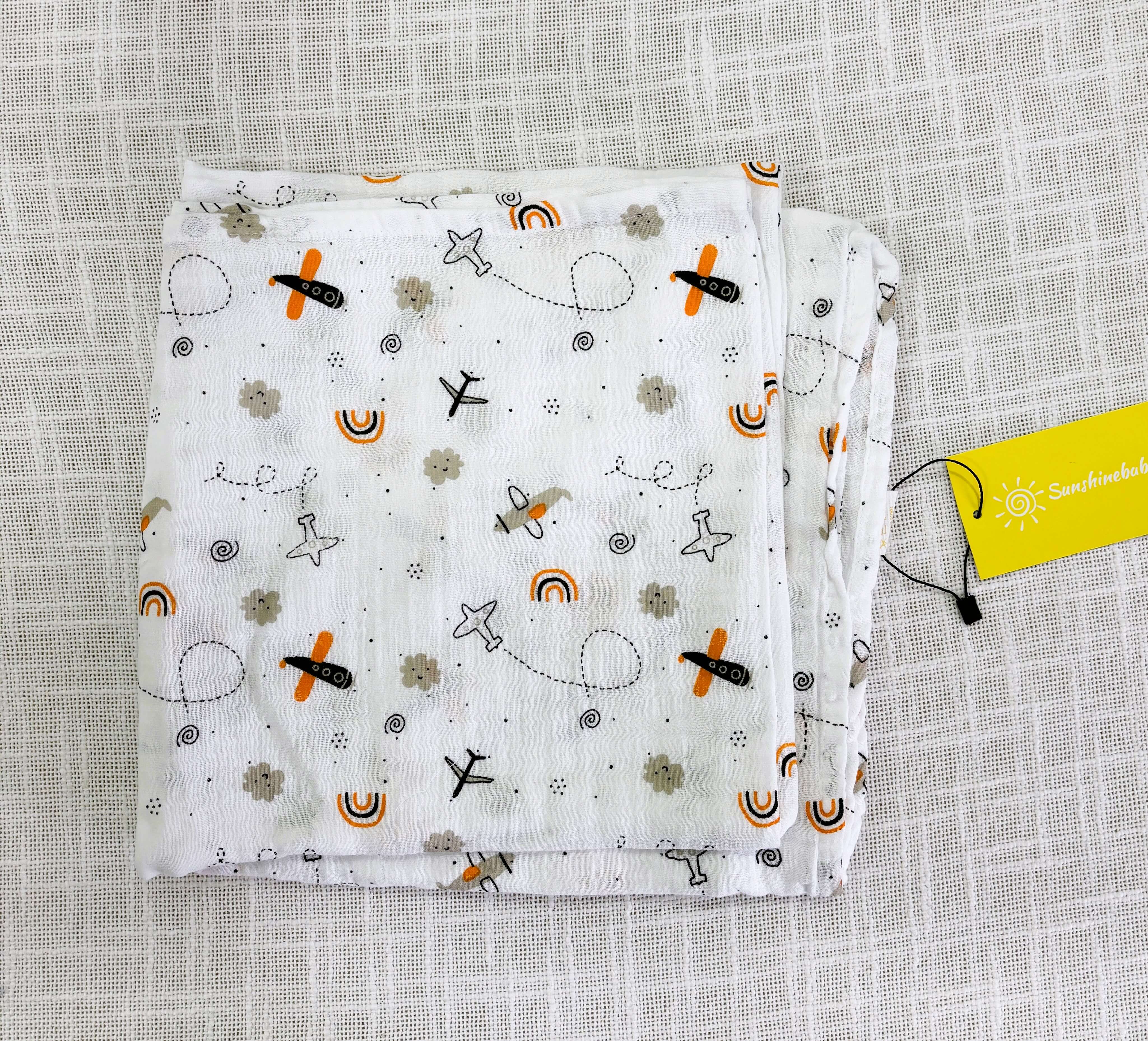 Muslin Cotton Baby Swaddles in 2 layered( 110*110 cms)