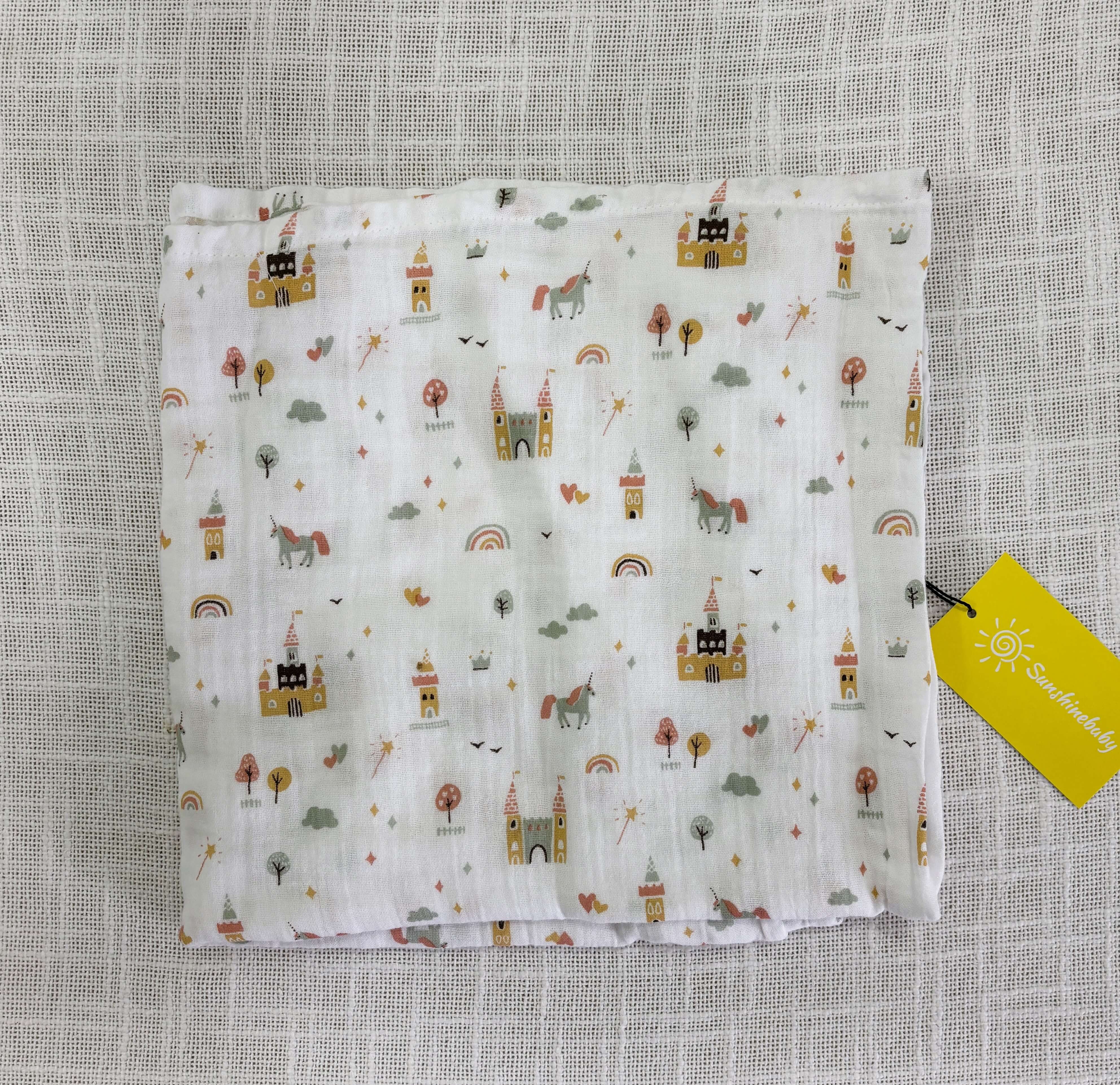 Muslin Cotton Baby Swaddles in 2 layered( 110*110 cms)