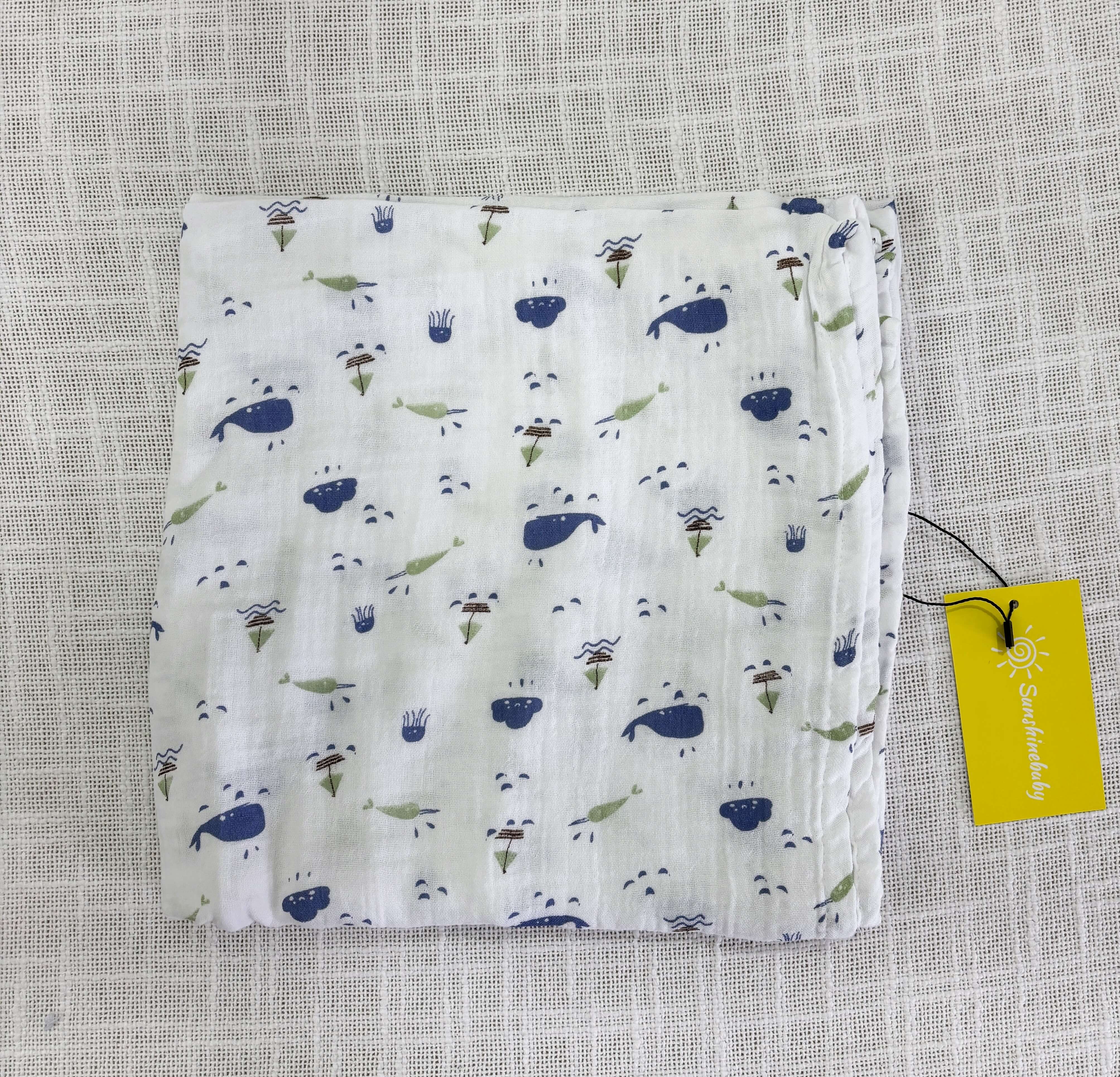Muslin Cotton Baby Swaddles in 2 layered( 110*110 cms)