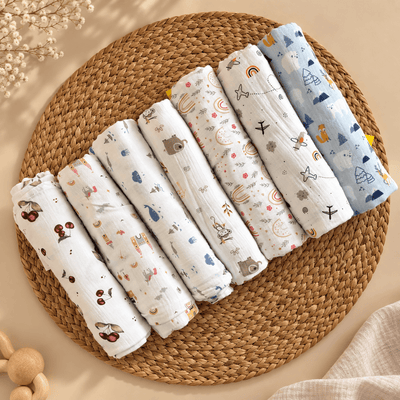 Muslin Cotton Baby Swaddles in 2 layered( 110*110 cms)