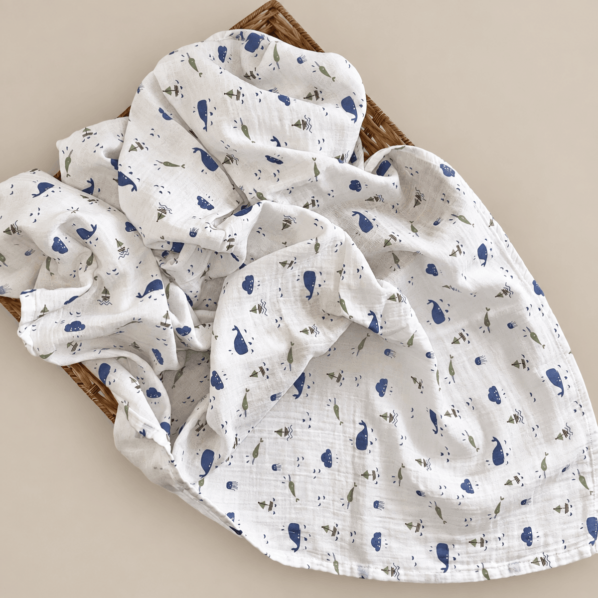 Muslin Cotton Baby Swaddles in 2 layered( 110*110 cms)