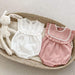 White & Pink Girls Sleeveless Romper