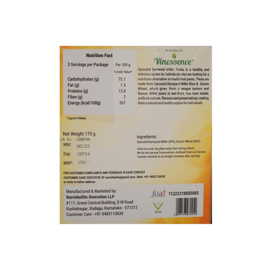 SPROUTED BARNYARD MILLET PASTA