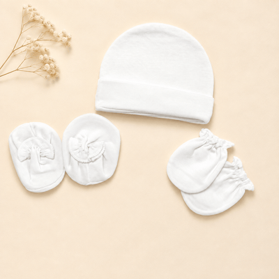 Newborn Cap, Mitten & Booties Set