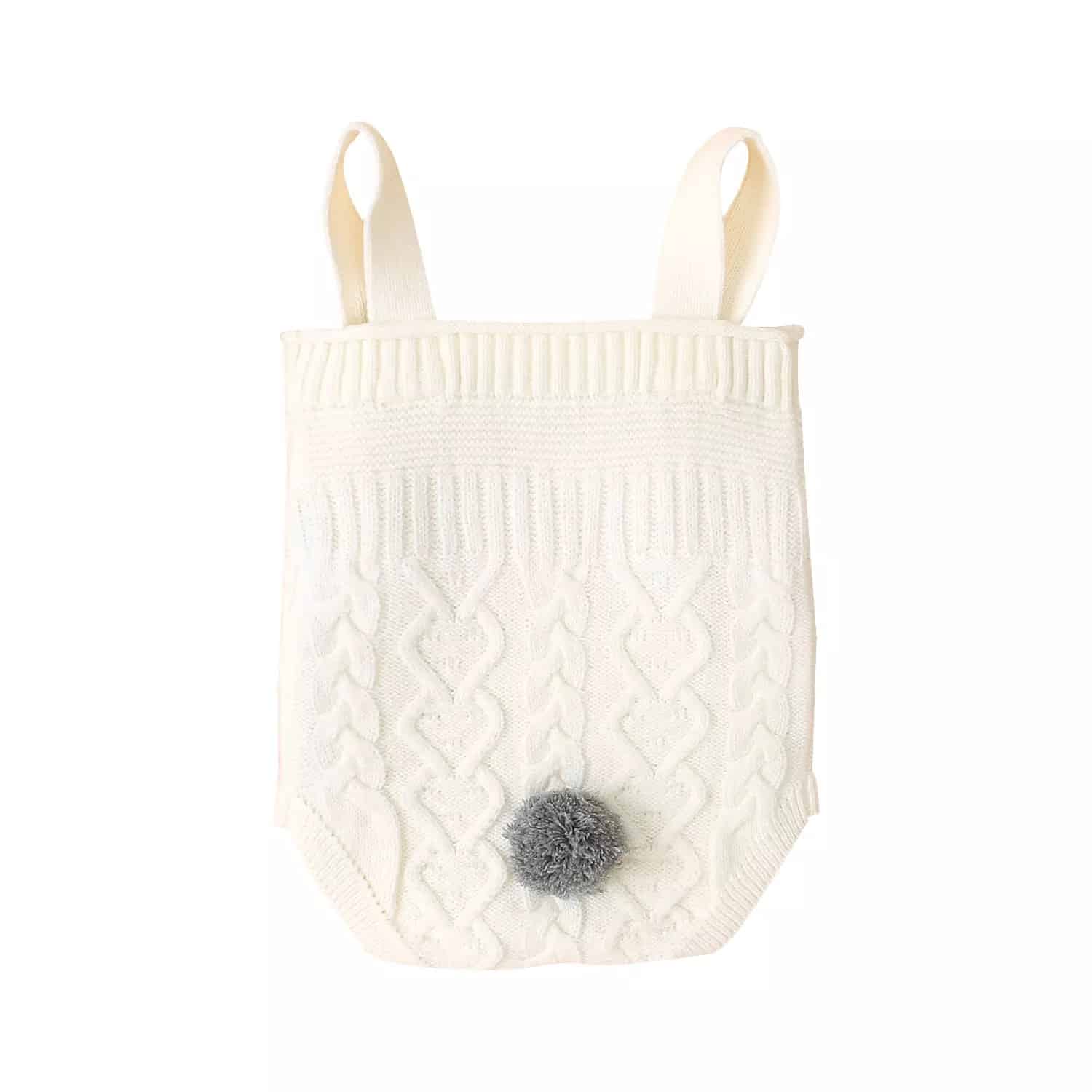 Knitted Bunny Tail Suspender Rompers
