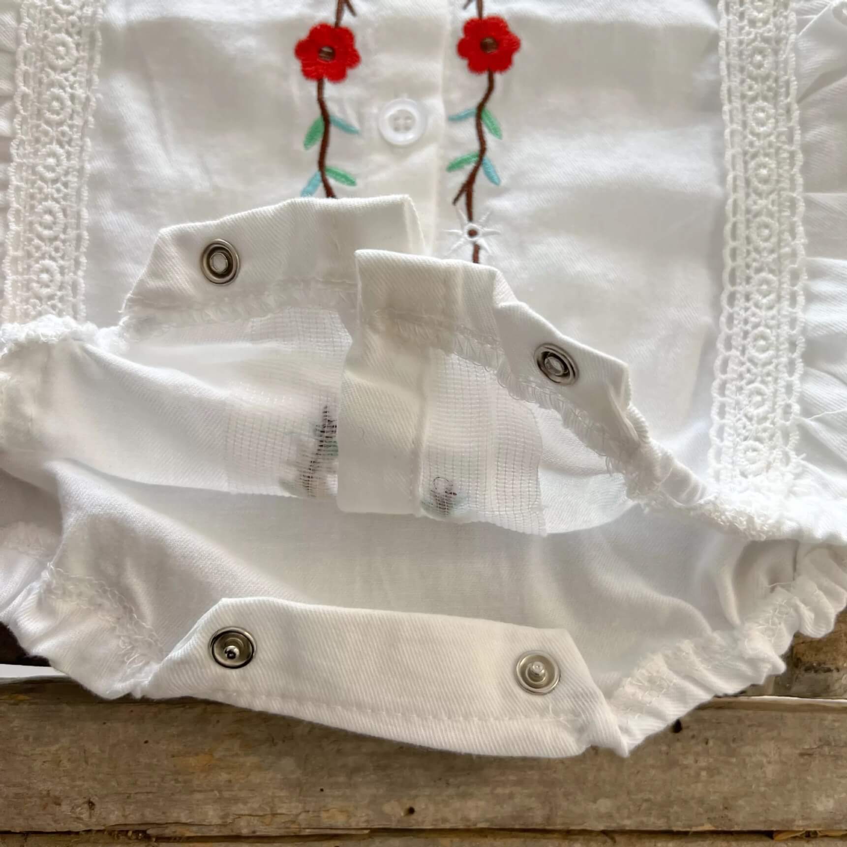 Baby White Embroidered Romper