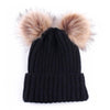 Cotton Knitted Double Pom Beanies/Caps