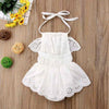 Halter Neck baby Girl White Romper