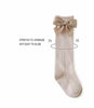 Knee Length Knitted Baby Girl Socks with Satin Bow