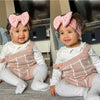Cotton Checked Knitted Rompers (Beige, Blue & Green)