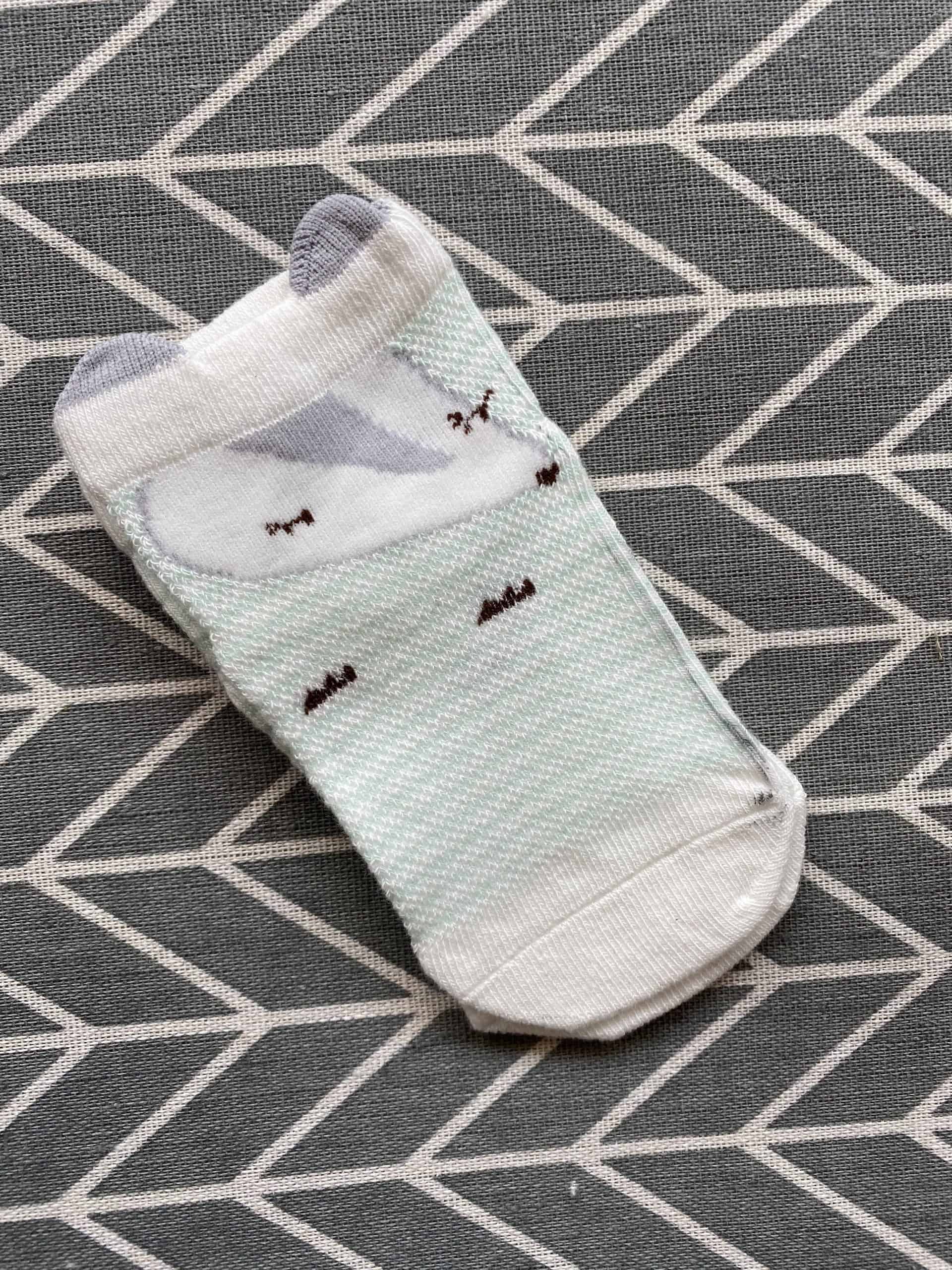 Cute Cartoon Faced Thin Cotton Socks