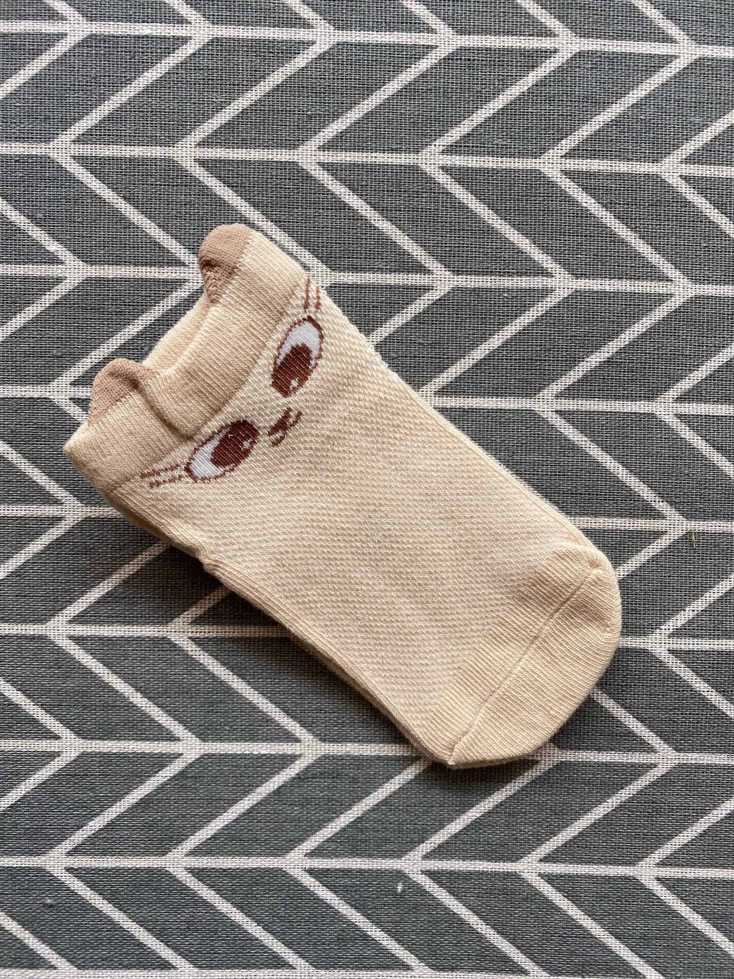 Cute Cartoon Faced Thin Cotton Socks