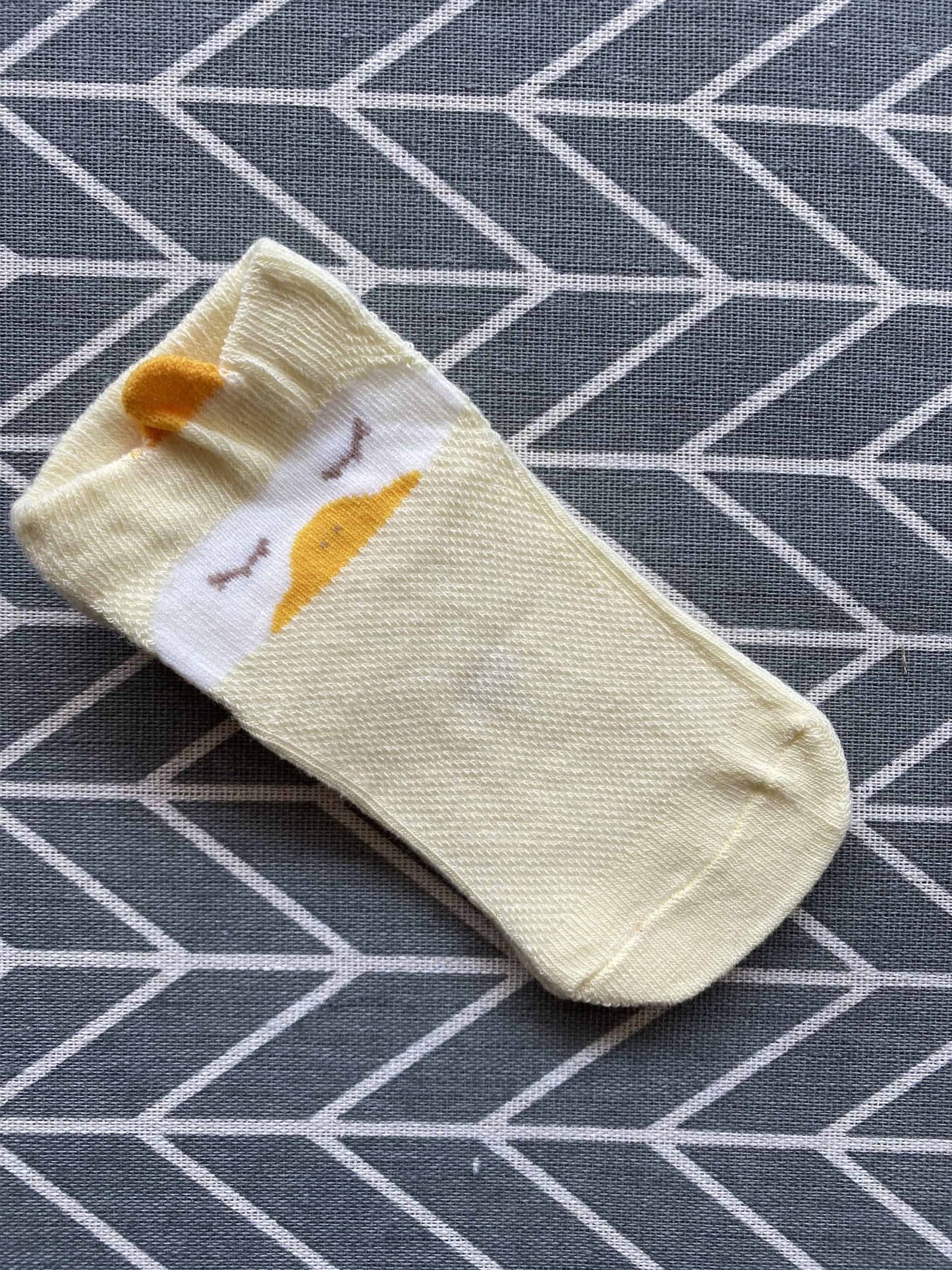 Cute Cartoon Faced Thin Cotton Socks